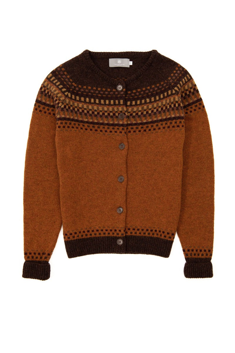 Building blocks cardigan orange wool