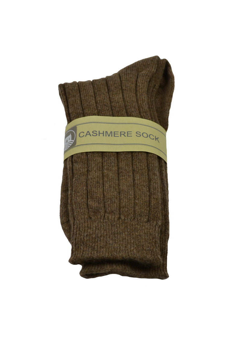 Mens Scottish Cashmere Socks. Otter Brown