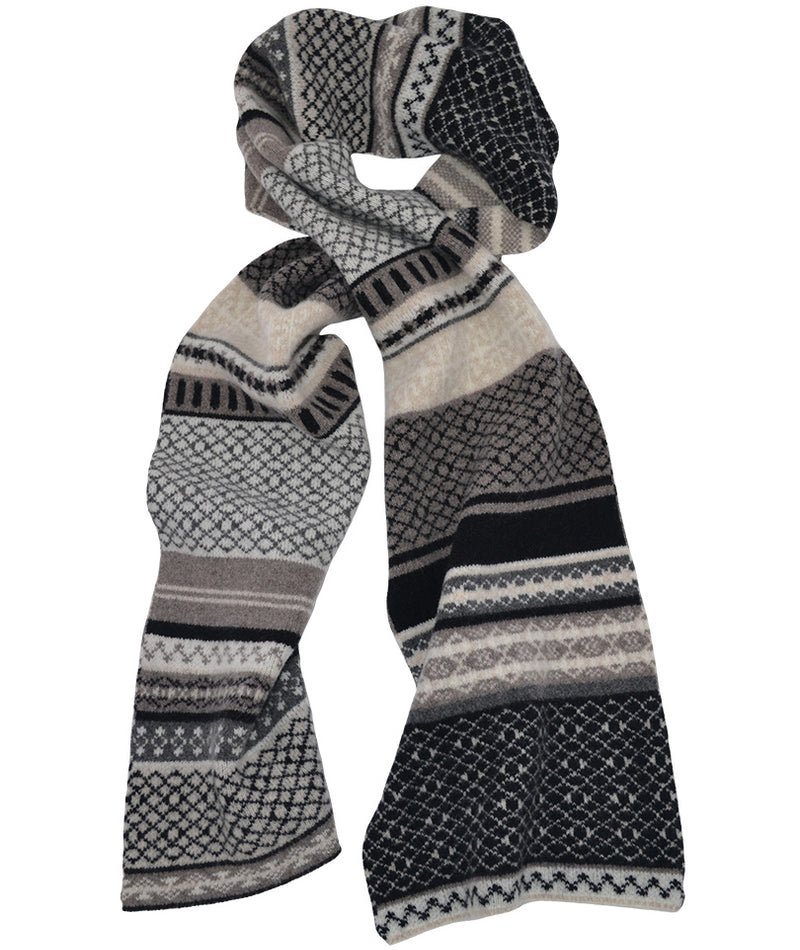 black wool fair isle scarf marischal 