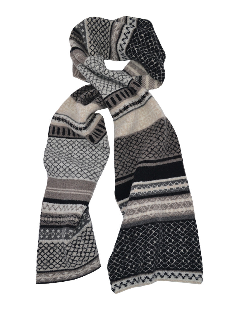black wool fair isle scarf marischal 