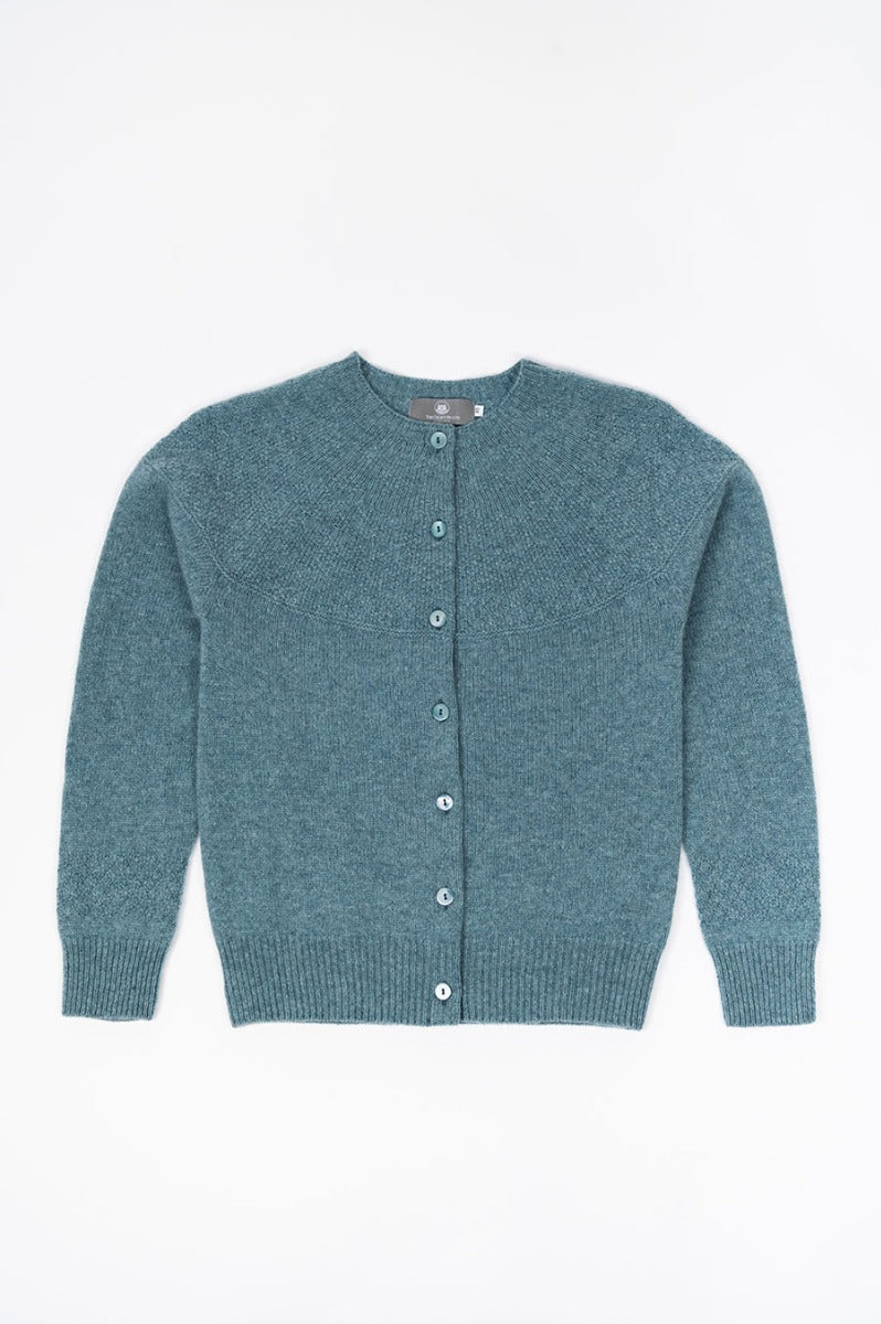 geelong lambs wool sage green cardigan sweater gansey