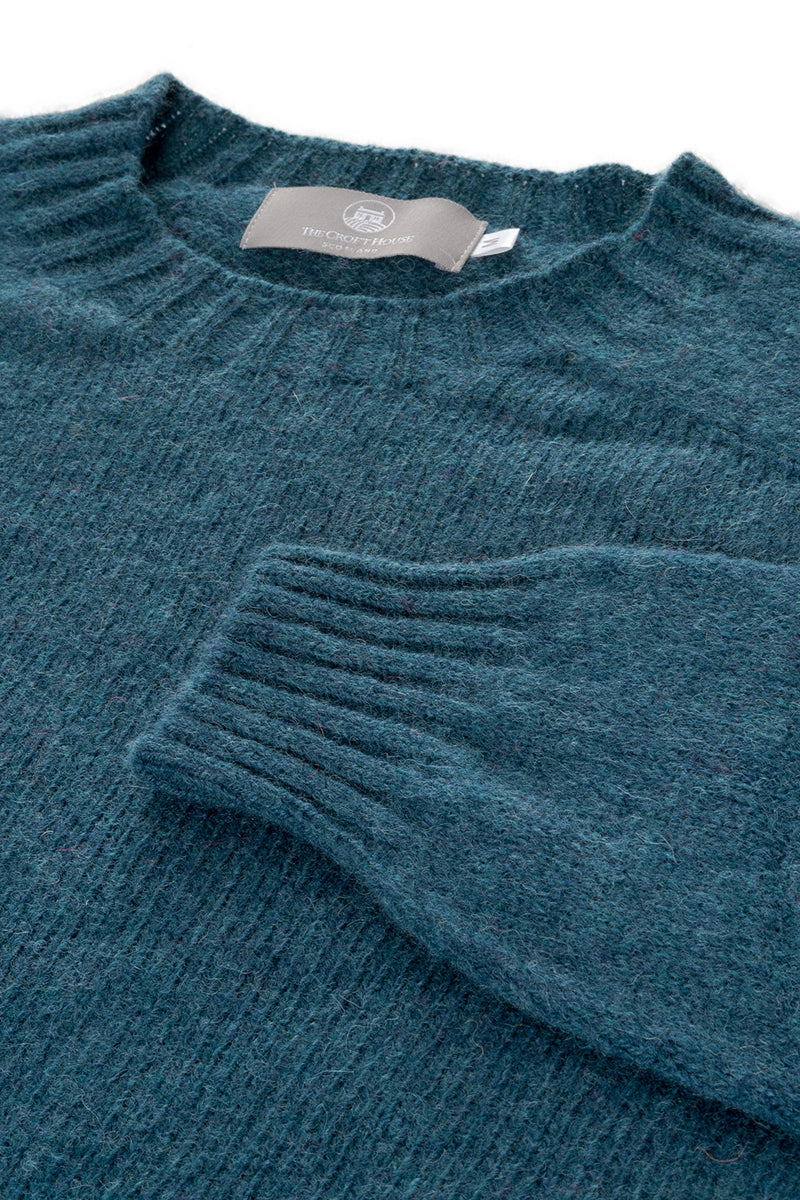 mens shetland jumper teal wool - cu