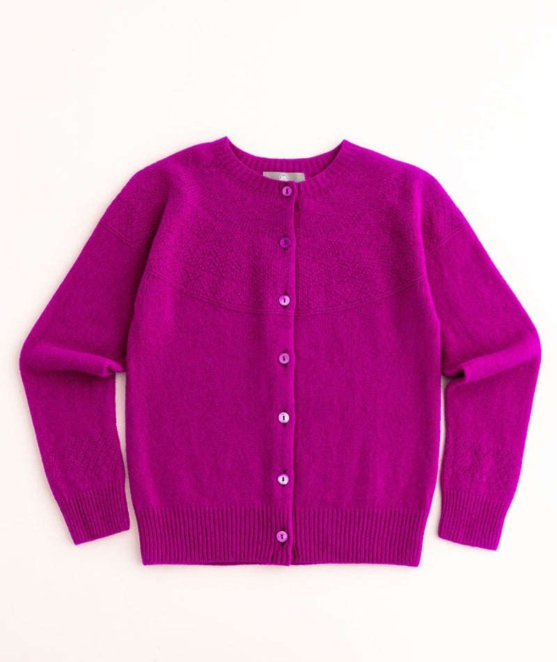 womens fuchsia pink wool cardigan super fine geelong